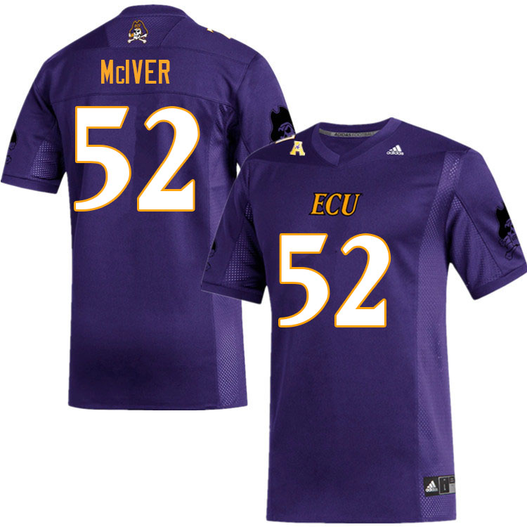 Men #52 Xavier McIver ECU Pirates College Football Jerseys Sale-Purple - Click Image to Close